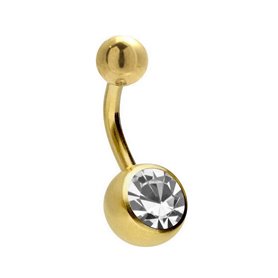 Gioielli per piercing sterili BANANE Navel in titanio PVD oro