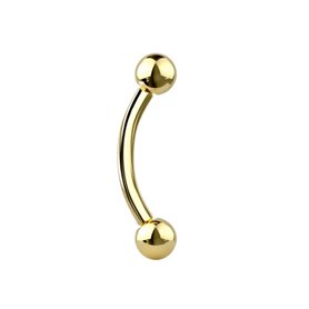 BARBELLS gioielli per piercing curvi sterili in titanio PVD oro