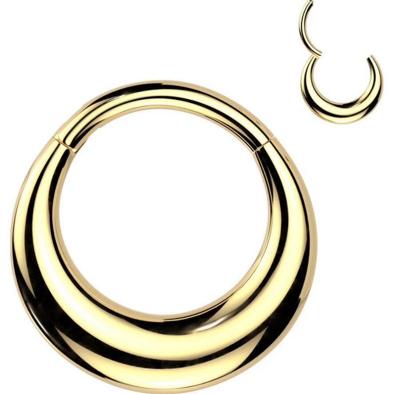 Piercing Anneau Clicker hoop double épaisseur en Titane PVD Gold Piercing Anneau Clicker hoop double épaisseur en Titane PVD Gold