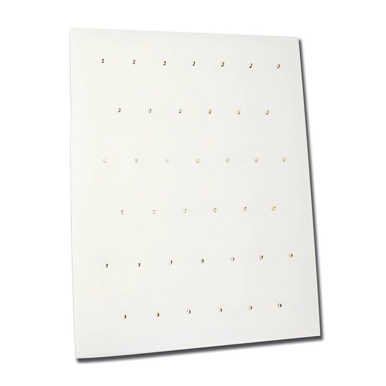 Présentoir à Piercings Blanc en Simili cuir - 30 trous