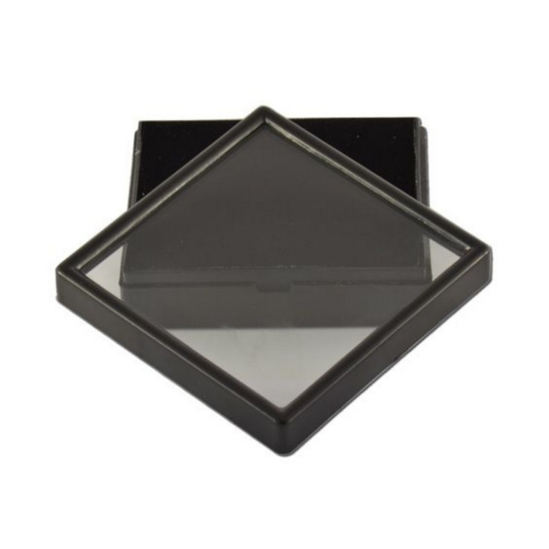Boîte de présentation carrée 9x9cm pour piercings - Noir Boîte de présentation carrée 9x9cm pour piercings - Noir
