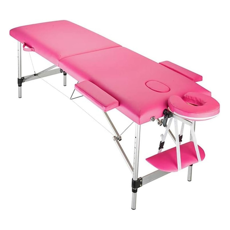 Table tatouage pliante rose - Pieds en aluminium