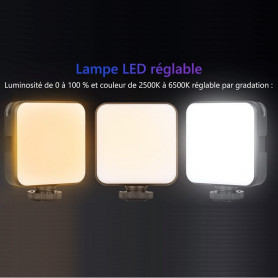 Mini Lampe LED Réglable et Rechargeable 2500K-6500K