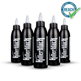 KILLERBLACK Inchiostro per tatuaggi TATTOO INK - Kit di 5 tonalità 150ml