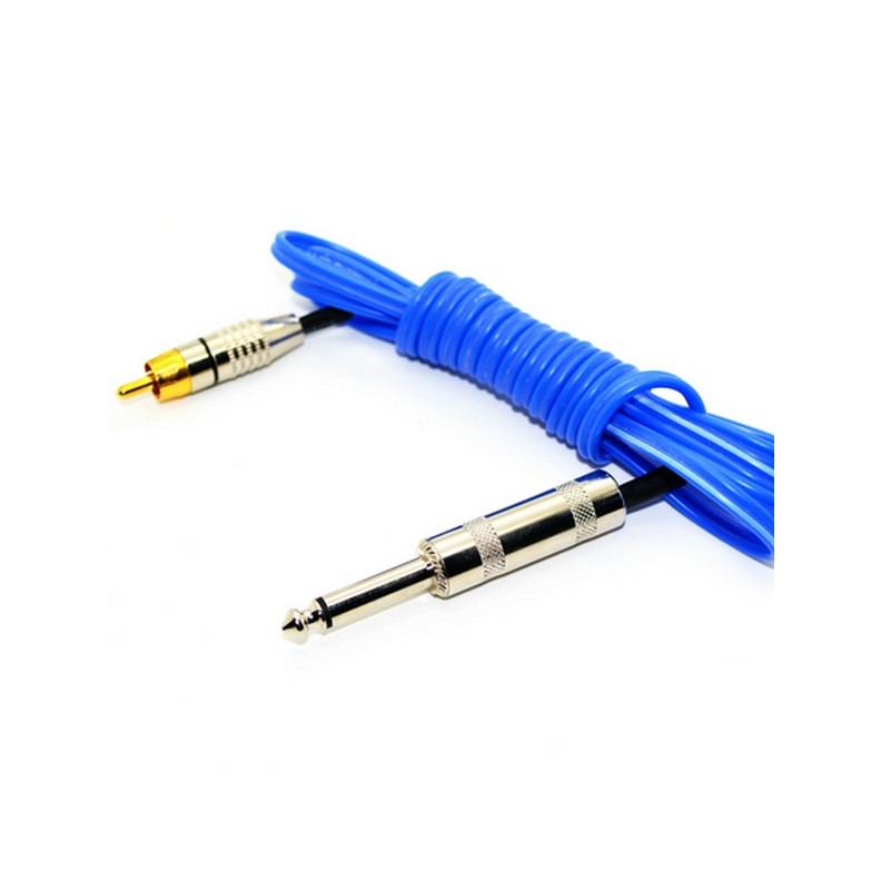 1.80m cavo a clip RCA standard blu per macchinette per tatuaggi 1.80m cavo a clip RCA standard blu per macchinette per tatuaggi