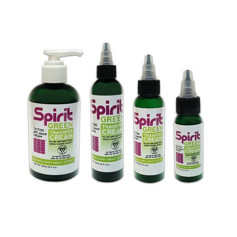 Crema per tatuaggi a trasferimento verde Spirit