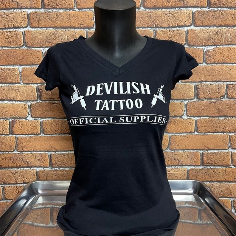 T-shirt da donna con tatuaggio diabolico - Taglie da XS a L