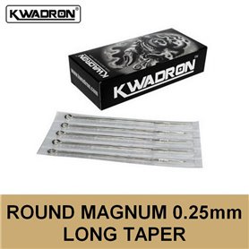 KWADRON Aghi tondi magnum 0,25 mm a conicità lunga - 50 pezzi