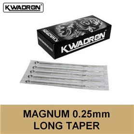 KWADRON Aghi Magnum 0,25 mm a conicità lunga - Set di 50 aghi