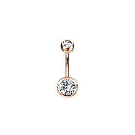 Gioielli per piercing all'ombelico Doppio strass Oro rosa 316L Cristallo