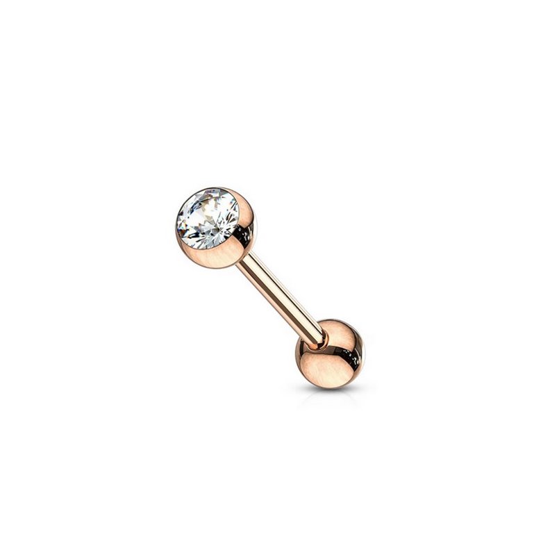 Gioielli per piercing a bilanciere con strass Oro rosa 316L cristallo