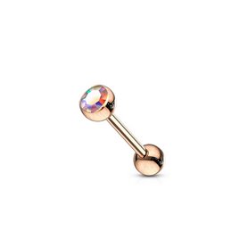 Gioielli piercing Bilancieri con strass Oro rosa 316L aurora boreale