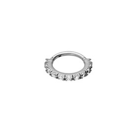 Gioielli piercing Anello Segmento Clip con zirconi